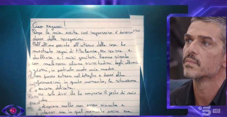 Massimiliano Varrese ha una sua teoria sulla lettera di Heidi letta al Grande Fratello