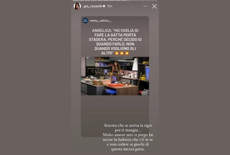 Storia di instagram di Greta