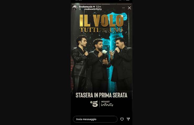 Il Volo l'annuncio su IG