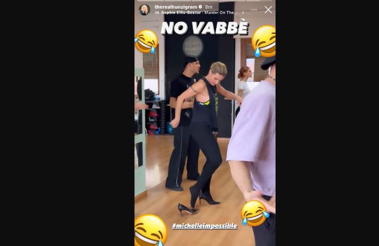 Michelle Hunziker: incidente durante le prove di ballo: il post su IG