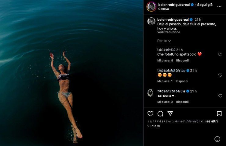 Post Instagram Belen Rodriguez addio ex