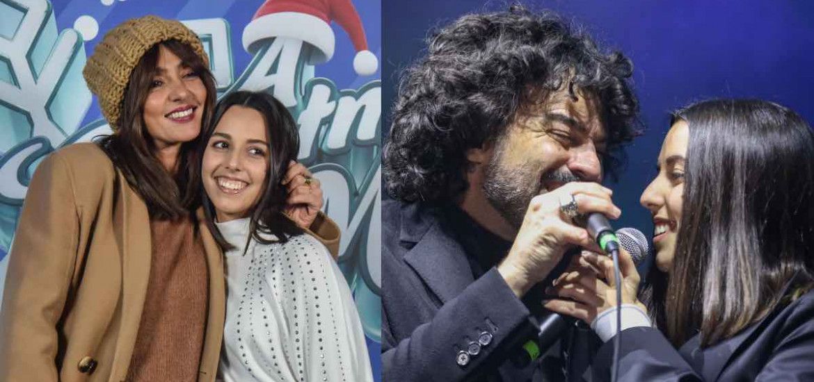 Ambra Angiolini e Renga con la figlia