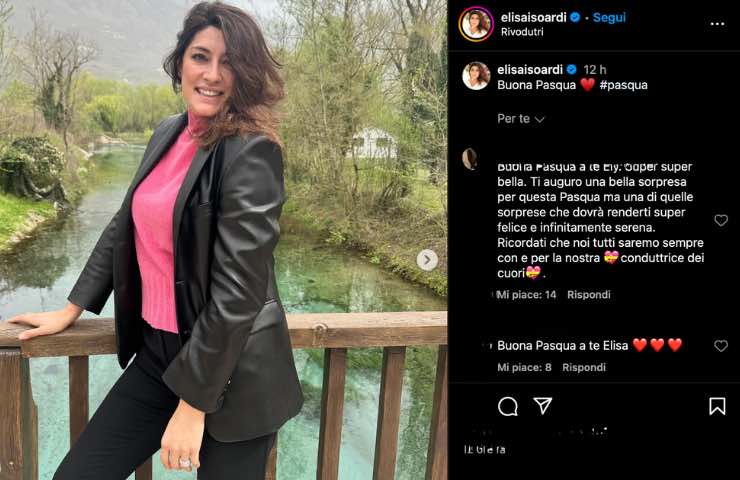 Elisa Isoardi post IG buona pasqua