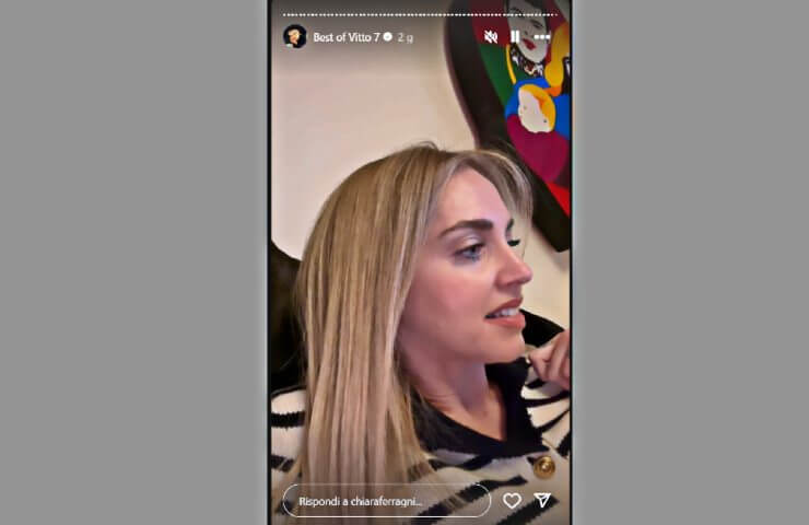 Chiara Ferragni storia Instagram