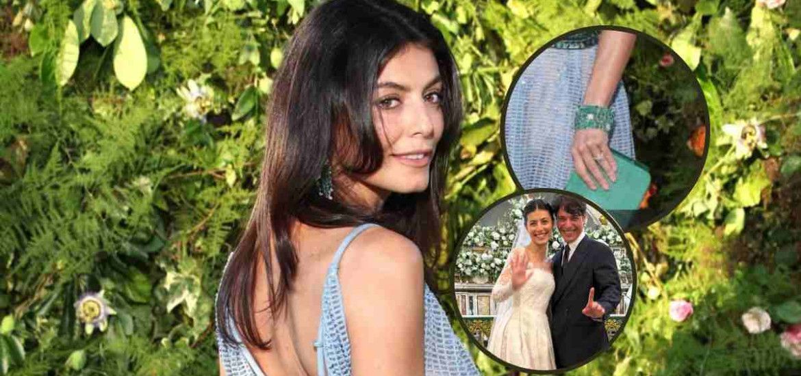 Alessandra Mastronardi senza fede al dito. Nel cerchio: il matrimonio con Sannino.