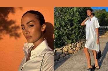 Giorgia Palmas raggiante (e super trendy) alla golden hour: il look da copiare