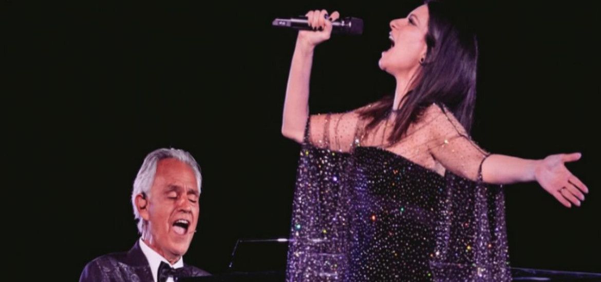 Laura Pausini e Andrea Bocelli.