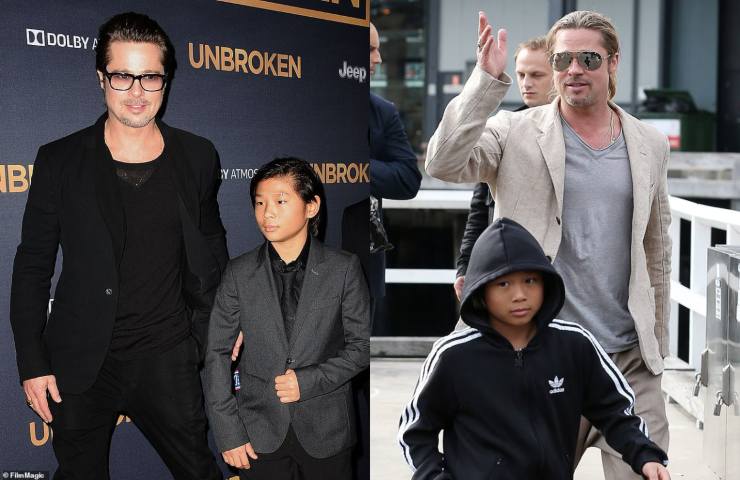 Brad Pitt con il figlio Pax da piccolo.