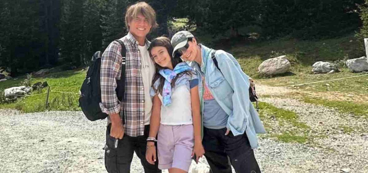 Laura Pausini in Trentino con il marito e la figlia.