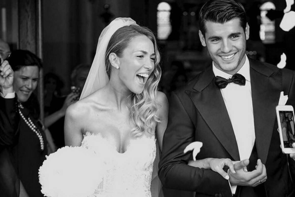 Alice Campello e Alvaro Morata il giorno del loro matrimonio.