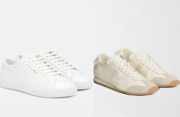 Sneakers bianche Saint Laurent e Fabiana Filippi.